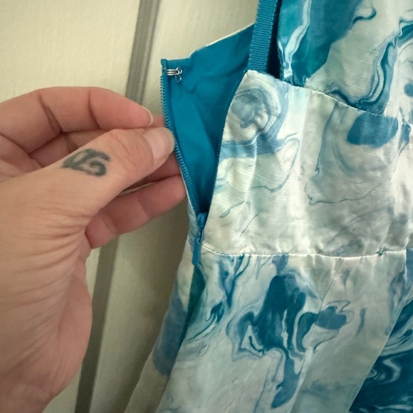 Maeve Anthropology Blue Marbled Waters Dress Women’s 2 EUC - Picture 7 of 11